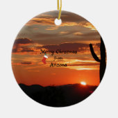 Prettig kerstfeest vanuit Arizona Keramisch Ornament (Voorkant)