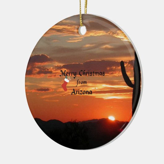 Prettig kerstfeest vanuit Arizona Keramisch Ornament (Links)