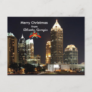 Prettig kerstfeest vanuit Atlanta, Georgia Feestdagenkaart