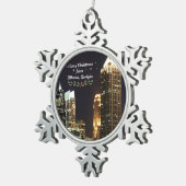 Prettig kerstfeest vanuit Atlanta, Georgia Tin Sneeuwvlok Ornament (Rechts)