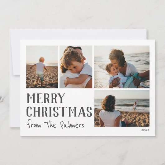 Prettig kerstfeest vanuit bewerkbare fotokaart kaart (Voorkant)