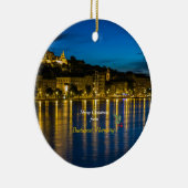 Prettig kerstfeest vanuit Boedapest, Hongarije Keramisch Ornament (Rechts)