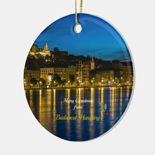 Prettig kerstfeest vanuit Boedapest, Hongarije, Keramisch Ornament (Links)