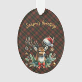Prettig kerstfeest vanuit Canada Schotse plaid ker Ornament (voorkant)
