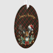Prettig kerstfeest vanuit Canada Schotse plaid ker Ornament (voorkant)