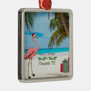 Prettig kerstfeest vanuit Clearwater, FL Metalen Ornament