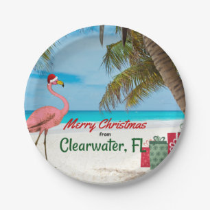 Prettig kerstfeest vanuit Clearwater, FL Papieren Bordje