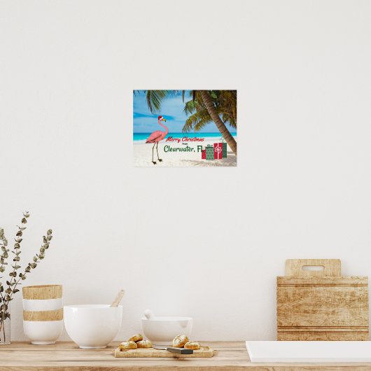 Prettig kerstfeest vanuit Clearwater, FL Poster (Keuken)