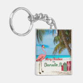 Prettig kerstfeest vanuit Clearwater, FL Sleutelhanger (Voorkant Links)