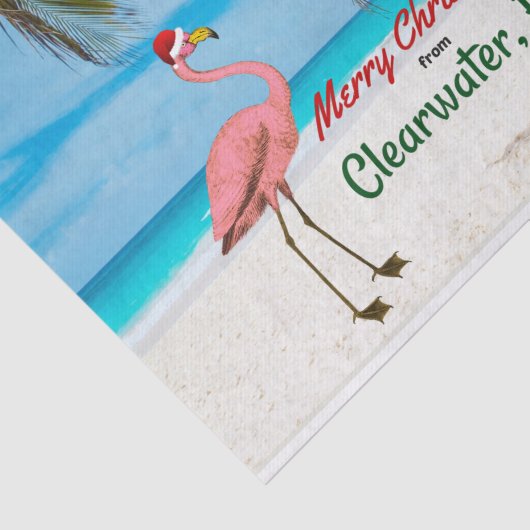 Prettig kerstfeest vanuit Clearwater, FL Tissuepapier (Detail)