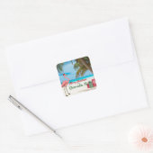 Prettig kerstfeest vanuit Clearwater, FL Vierkante Sticker (Envelop)