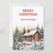 Prettig kerstfeest vanuit de Cabin Flat Kerstkaart (Voorkant)