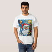 Prettig kerstfeest vanuit de Noordpool Kerstman T-shirt (Voorkant volledig)