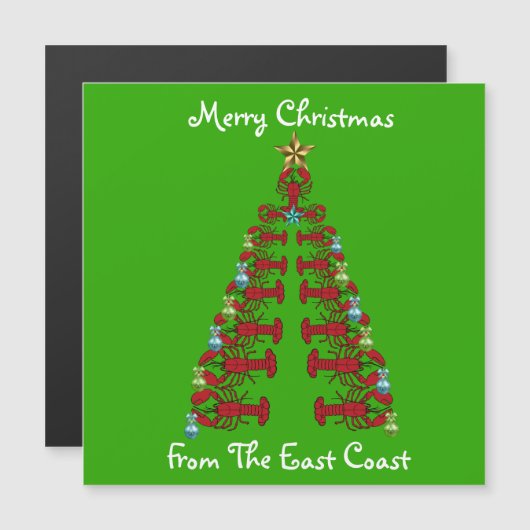 Prettig kerstfeest vanuit de oostkust kreeft boom  (Voorkant / Achterkant)