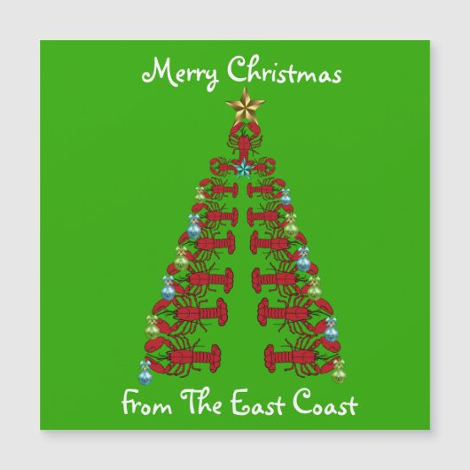 Prettig kerstfeest vanuit de oostkust kreeft boom  (Voorkant)