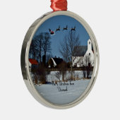Prettig kerstfeest vanuit Denemarken Metalen Ornament (Rechts)