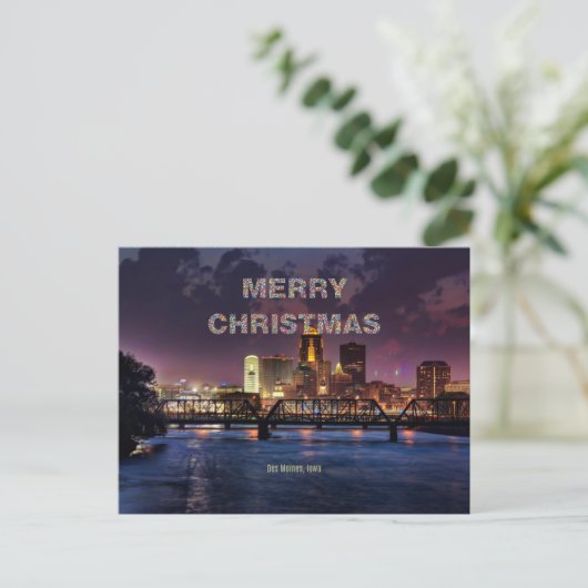 Prettig kerstfeest vanuit Des Moines Briefkaart (Staand voorkant)
