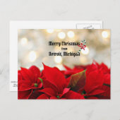 Prettig kerstfeest vanuit Detroit, Michigan Briefkaart (Voorkant / Achterkant)