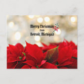 Prettig kerstfeest vanuit Detroit, Michigan Briefkaart (Voorkant)
