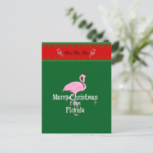 Prettig kerstfeest vanuit Florida Briefkaart (Staand voorkant)