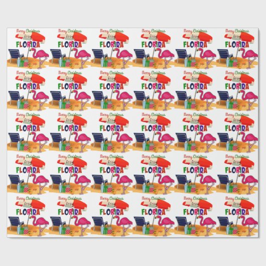 Prettig kerstfeest vanuit Florida Cadeaupapier (Vlak)