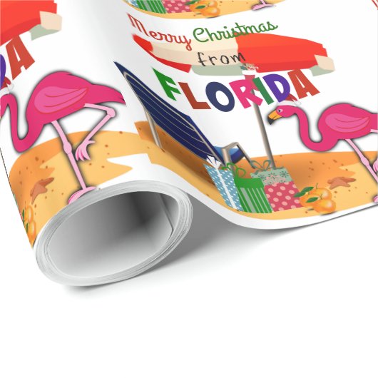 Prettig kerstfeest vanuit Florida Cadeaupapier (Rol Hoek)