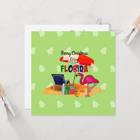 Prettig kerstfeest vanuit Florida Kaart (Voorkant / Achterkant in situ)