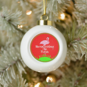 Prettig kerstfeest vanuit Florida, Keramische Bal Ornament