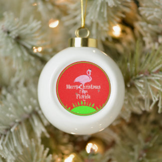 Prettig kerstfeest vanuit Florida, Keramische Bal Ornament