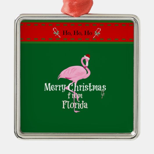 Prettig kerstfeest vanuit Florida Metalen Ornament (Voorkant)