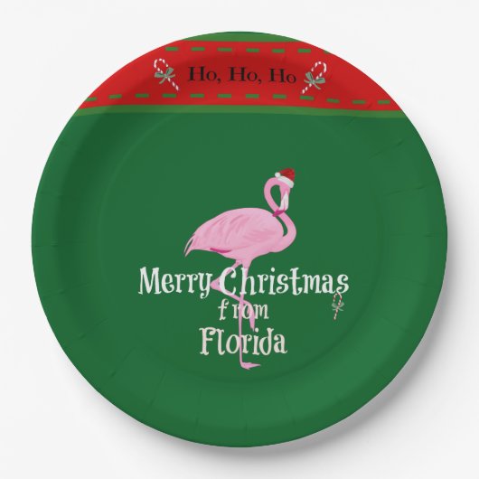 Prettig kerstfeest vanuit Florida Papieren Bordje (Voorkant)