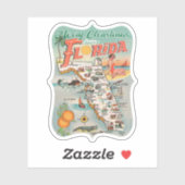 Prettig kerstfeest vanuit Florida Retro Sticker (Vel)