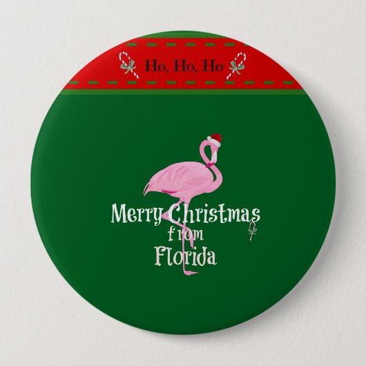 Prettig kerstfeest vanuit Florida Ronde Button 4,0 Cm (Voorkant)