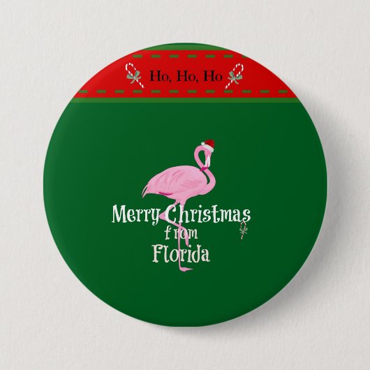 Prettig kerstfeest vanuit Florida Ronde Button 7,6 Cm (Voorkant)