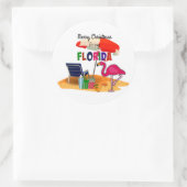 Prettig kerstfeest vanuit Florida Ronde Sticker (Tas)