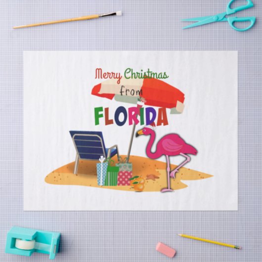 Prettig kerstfeest vanuit Florida Tissuepapier (Craft)