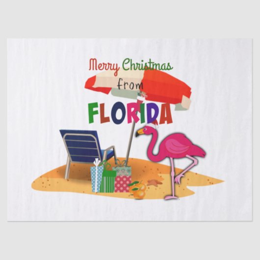 Prettig kerstfeest vanuit Florida Tissuepapier (Voorkant)