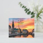Prettig kerstfeest vanuit Hamburg, Duitsland  Briefkaart (Staand voorkant)