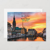 Prettig kerstfeest vanuit Hamburg, Duitsland  Briefkaart (Voorkant / Achterkant)