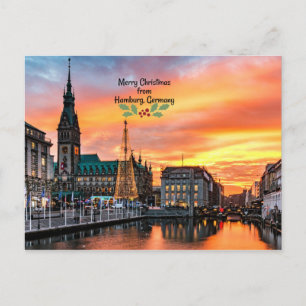 Prettig kerstfeest vanuit Hamburg, Duitsland  Briefkaart