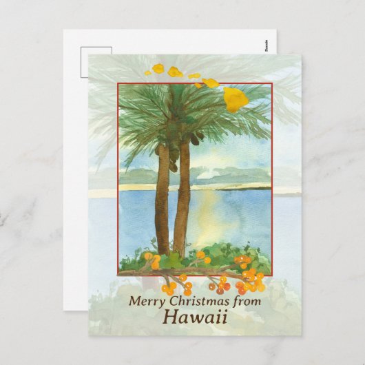 Prettig kerstfeest vanuit Hawaii Oceaan Zonsopgang Feestdagenkaart (Voorkant / Achterkant)