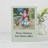 Prettig kerstfeest vanuit het kantoor van de Kerst Feestdagenkaart (Staand voorkant)