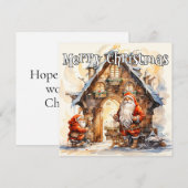 Prettig kerstfeest vanuit het werkplaats van de Ke Feestdagenkaart (Voorkant / Achterkant)