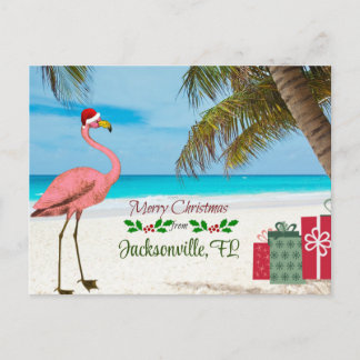 Prettig kerstfeest vanuit Jacksonville, FL Feestdagenkaart