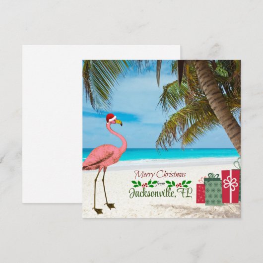 Prettig kerstfeest vanuit Jacksonville, FL Feestdagenkaart (Voorkant / Achterkant)