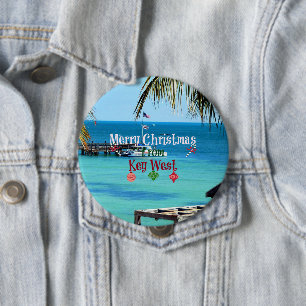 Prettig kerstfeest vanuit Key West, Ronde Button 4,0 Cm