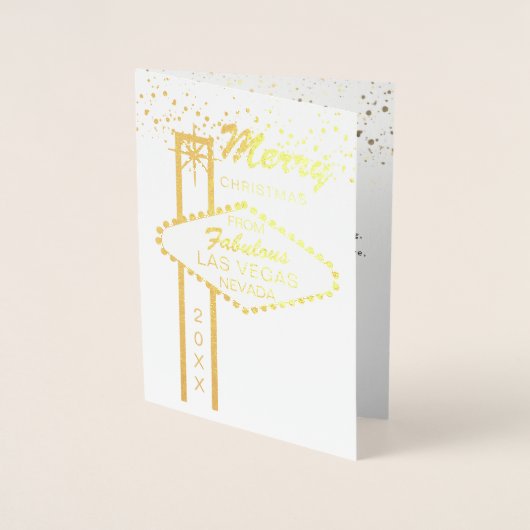 Prettig kerstfeest vanuit Las Vegas Foto Foliekaar Folie Kaarten (Voorkant)