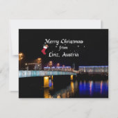 Prettig kerstfeest vanuit Linz, Oostenrijk Kaart (Voorkant)