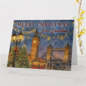 Prettig kerstfeest vanuit Londen Kaart (Gele Bloem)