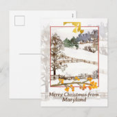 Prettig kerstfeest vanuit Maryland Farm Winter Tre Feestdagenkaart (Voorkant / Achterkant)